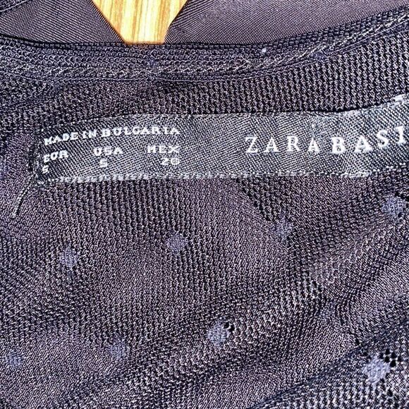 ZARA Basic Lace Tulle Mesh Layered Ruffle Black Mini Dress(Size Small)Rare - Picture 9 of 11